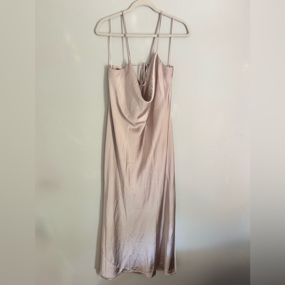 Old Navy- The Occasion Satin Cowl Neck Maxi Dress in Champagne